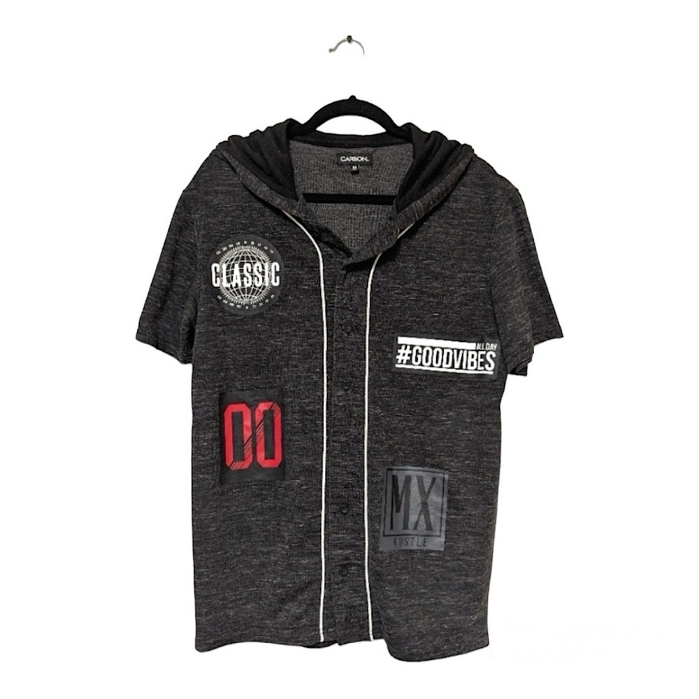 Carbon Jersey Style Hooded Top